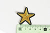 Ecusson brodé à repasser étoile dorée customisation vêtement, écusson thermocollant,patch écusson brodé,39mm,les 2,G2855