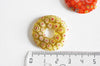 Pendentif donut millefiori,verre murano, cabochons verre, verre millefiori,fait main,pendentif rond verre,29-39mm l'unite-G1451