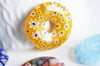 Pendentif donut millefiori,verre murano, cabochons verre, verre millefiori,fait main,pendentif rond verre,29-39mm l'unite-G1451