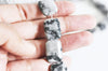 Perles jaspe zebré rectangulaire, des perles en jaspe gris naturelle pour la création de bijou pierre naturelle,18x14mm,le lot de 5 G3528
