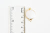 Pendentif connecteur nacre blanche naturelle doré,pendentif rond nacre,coquillage blanc,création bijou, 26mm, l'unité,G04
