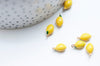 Pendentif citron laiton doré 18K résine jaune, pendentif fruit agrume estival pour création bijoux, pendentif doré, 13mm,l'unité G4847