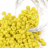 grosses perles rocaille jaune,fournitures pour bijoux, perles rocaille, jaune opaque,perles verre,, lot 10g, diamètre 4mm-G380