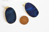 Pendentif ovale agate bleue,Pendentif pour bijoux, pendentif pierre, pierre naturelle, pendentif bleu,agate naturelle,43mm-G1381