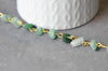 Chaine dorée perle aventurine naturelle, chaine pierre création bijoux pierre naturelle chaine lunettes,4.5mm,vendue au mètre G3913