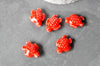 perle tortue porcelaine rouge 12mm, perle céramique, fabrication bijoux animal,Lot de 5 G3906