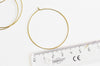 Boucles créoles laiton brut,boucles d'oreille,création bijoux,oreille percée,sans nickel,créole 45mm, lot de 10-G1602-Gingerlily Perles