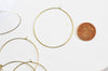 Boucles créoles laiton brut,boucles d'oreille,création bijoux,oreille percée,sans nickel,créole 45mm, lot de 10-G1602-Gingerlily Perles