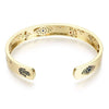 Bracelet jonc réglable doré 16k zircons oeil protecteur, laiton doré, bracelet original, fabrication bijoux, bracelet doré, 60x48mm G4258-Gingerlily Perles