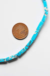 Perle regalite bleu turquoise rectangulaire,regalite,pierre naturelle,perles jaspe,perles pierre,12mm,le fil de 29,G1107