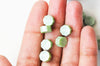 Granulés cire vert clair nacré à cacheter, fourniture création de sceaux personnalisés pour sceaux et invitations de mariage, les 100 G6728
