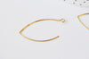 Support de boucles fil doré 16k,montage bijoux DIY, oreilles percées, création bijoux, boucles dorées,lot de 2, 48mm G4988