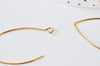 Support de boucles fil doré 16k,montage bijoux DIY, oreilles percées, création bijoux, boucles dorées,lot de 2, 48mm G4988