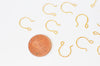 Support de boucles fil laiton crochet doré 16k,montage bijoux DIY, oreilles percées, création bijoux, boucles dorées,lot de 2, 13mm G5031