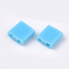 perles rocaille carré verre rectangle bleu, perle carré création bracelet, perle tila,4.5mm,2 trous, Les 50 (4.8 GR) G5481