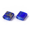 perles rocaille carré verrerectangle bleu, perle carré création bracelet, perle tila,4.5mm,2 trous, Les 50 (4.8GR) G5476