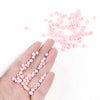 grosses perles rocaille rose,fournitures bijoux, perle rocaille blanche, blanc irisé, lot 10g, fabrication bijoux,diamètre 4mm G5474