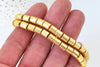 Perle tube hématite dorée non magnétique, perle colonne création bijoux pierre, 6x4mm,le fil de 60 perles, G5612
