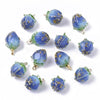 Pendentif résine fleur séchée bleue 33mm, pendentif fleur de rose et or, création de bijoux originaux, l'unité G5698