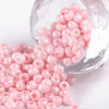 grosses perles rocaille rose,fournitures bijoux, perle rocaille blanche, blanc irisé, lot 10g, fabrication bijoux,diamètre 4mm G5474