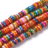 perles coquillage naturel multicolore heishi 5-7mm,perle rondelle coquillage multicolore, création bijoux,le fil de 200 perles G5851