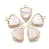 Pendentif connecteur triangle nacre or blanc naturel 19mm, coquille blanche, bijou en nacre, l'unité G5984-Gingerlily Perles