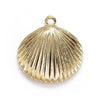 Perle coquillage zamac doré 14K 24mm , un pendentif doré sans nickel,creation bijoux thème place vacances,l'unité G5829