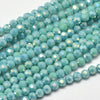 Perles tops cristal vert turquoise irisé 4x3mm, perles bijoux cristal, perle à facette en verre, création de bijoux, fil de 36cm, G5950-Gingerlily Perles