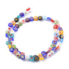 Perle cercle verre millefiori 6mm, perle verre chance, perle artisanale verre,perle bijou été,création bijoux, le fil de 60 perles G5384
