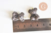 Pendentif ourson laiton résine marron 21mm, pendentif laiton jouet, bijou d'enfance,l'unité G6236