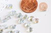 Perle coeur verre bleu irisé 6mm, des perles en verre pour création bijoux,lot de 10 G6249
