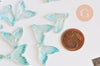 Pendentif verre turquoise queue de poisson 19x19.5mm,pendentif verre pour création bijoux,lot de 10 G6290