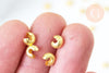 Caches perles texturées à écraser en laiton, or, 5 mm de diamètre,lot de 20 G6860