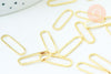 Pendentif Oval connecteur laiton doré 18K 20mm, apprêts dorés pour la fabrication de bracelets et colliers, lot de 5 G5988-Gingerlily Perles