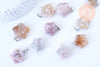 Pendentif étoileagate cherry blossom argenté 27mm, création bijou pierre naturelle pendentif pierre naturelle, l'unité G5714