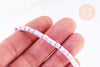 Perle agate heishi tube rose clair 4mm, perle agate naturelle,création de bijoux en pierre naturelle,fil de 100 perles G5863