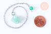 Pendule radiesthésie Etoile Merkaba aventurine naturelle chaine argent, pendule magnétisme, litotherapie,création bijoux,23cm, l'unité G5536