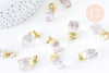 Pendentif goutte quartz cristal facetté doré, bijou pierre,pendentif cristal de roche naturel, pendentif pierre,bijoux pierre,19-21mm G5154