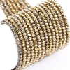 Perle toupie cristalor 2x1.5mm, perles bijoux, perle bicone cristal doré,Perle verre facette, fil de 230 perles G6138
