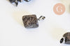 Pendentif obsidienne neige roulé acier platine, pendentif pierre acier inoxydable, bijou pendentif pierre naturelle,15-35mm,l'unité G4991