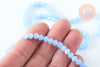 Perle toupie cristal bleu clair 6x5mm, perles bijoux, perle bicone cristal bleu,Perle verre facette, fil de 85 perles G6371