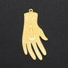 Pendentif acier doré main mystique 49mm,acier inoxydable doré sans libération de nickel,création bijoux chance,l'unité G6243