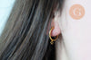 Anneaux créoles acier doré 316 oreilles non percées 15.5mm, création boucles créoles acier doré sans nickel,la paire G6390-Gingerlily Perles