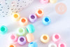 Perle rondelle en plastique multicolore 10mm , perle enfance en plastique coloré, couleurs mélangées,lot de 50 perles G6397