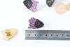 Broche coeur noir violet mystique doré émail noir 29.5x22.5mm,broche anatomie dorée,creation bijoux,décoration veste, l'unité G6377-Gingerlily Perles