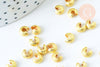 Caches perles texturées à écraser en laiton, or, 5 mm de diamètre,lot de 20 G6860