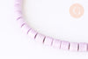 Perle agate heishi tube rose clair 4mm, perle agate naturelle,création de bijoux en pierre naturelle,fil de 100 perles G5863