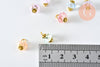 Pendentif perle fleur cristal pastel laiton doré 12mm,pendentif cristal, pendentif doré cristal, création bijoux, les 10 G6282