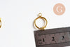 Anneaux créoles acier doré 316 oreilles non percées 15.5mm, création boucles créoles acier doré sans nickel,la paire G6390-Gingerlily Perles