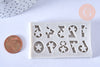 Moule pour fabrication chiffre résine, un moule en silicone pour réaliser des bijoux avec inclusion en résine, 42x70mm,l'unité G5091